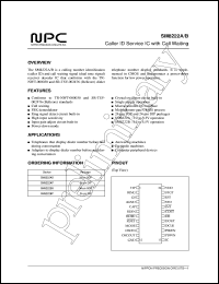 SM8222AP datasheet: Caller ID service IC with call waiting, 2.7 to 3.3 V operation SM8222AP