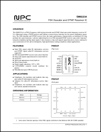 SM8223A datasheet: FSK Decoder and DTMF receiver IC SM8223A