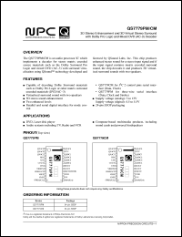 QS7779PM datasheet: 3D stereo enhancenment and 3D virtual stereo surround with dolby pro logic and mixed DVD (AC-3) decoder QS7779PM