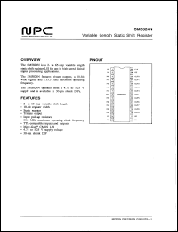 SM5824N datasheet: Variable length static shift register SM5824N