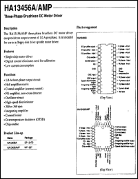 HA13456A datasheet: Three-phase brushless DC motor driver HA13456A