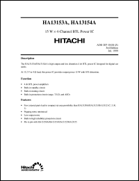 HA13154A datasheet: 15W x 4-channel BTL power IC HA13154A