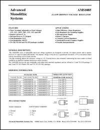 AMS1085CM-1.5 datasheet: 1.5V 3A low dropout voltage regulator AMS1085CM-1.5