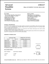 AMS1117CD-2.85 datasheet: 2.85V 800mA low dropout voltage regulator AMS1117CD-2.85