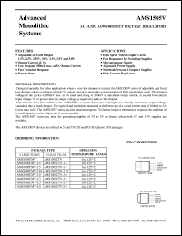 AMS1505CTV-3.0 datasheet: 3.0V 5A ultra low dropout voltage regulator AMS1505CTV-3.0