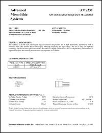 AMS232 datasheet: NPN silicon high frequency transistor AMS232