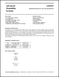 AMS255AM datasheet: Micropower shunt voltage reference AMS255AM