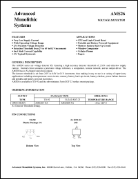 AMS26N-XA datasheet: Voltage detector, detection threshold from 2V to 6V in 0.1V increments AMS26N-XA