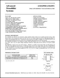 AMS2950ACN-2.5 datasheet: 2.5V 150mA low dropout voltage regulator AMS2950ACN-2.5