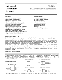 AMS2954CT-2.5 datasheet: 2.5V 250mA low dropout voltage regulator AMS2954CT-2.5