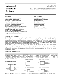 AMS2954ACT-3.0 datasheet: 3.0V 250mA low dropout voltage regulator AMS2954ACT-3.0