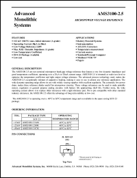 AMS3100-2.5AM datasheet: 2.5V Micropower voltage reference AMS3100-2.5AM