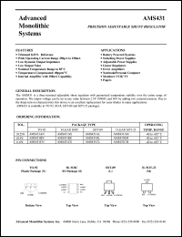 AMS431BN datasheet: Precision adjustable shunt regulator AMS431BN