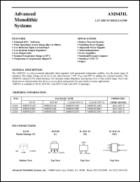 AMS431LAM datasheet: 1.2V shunt regulator AMS431LAM