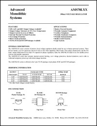 AMS78L05N datasheet: 100ma voltage regulator, output voltage 5.0V AMS78L05N