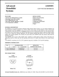 AMS9491AS datasheet: 1.235V voltage reference AMS9491AS