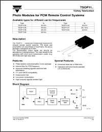TSOP1130 datasheet: Photo module for PCM remote control systems, 30kHz TSOP1130