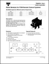 TSOP1133GL1 datasheet: Photo module for PCM remote control systems, 33kHz TSOP1133GL1
