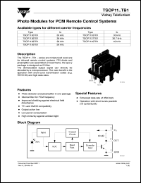 TSOP1130TB1 datasheet: Photo module for PCM remote control systems, 30kHz TSOP1130TB1