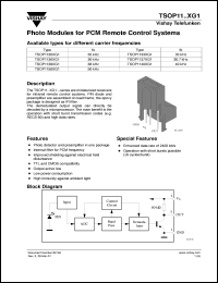 TSOP1130XG1 datasheet: Photo module for PCM remote control systems, 30kHz TSOP1130XG1
