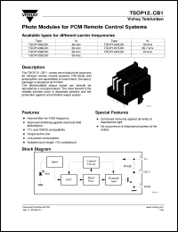 TSOP1237CB1 datasheet: Photo module for PCM remote control systems, 36.7kHz TSOP1237CB1