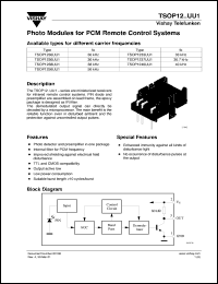 TSOP1230UU1 datasheet: Photo module for PCM remote control systems, 30kHz TSOP1230UU1