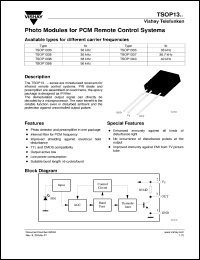 TSOP1330 datasheet: Photo module for PCM remote control systems, 30kHz TSOP1330