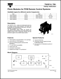 TSOP1533TB1 datasheet: Photo module for PCM remote control systems, 33kHz TSOP1533TB1