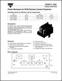 TSOP1736CB1 datasheet: Photo module for PCM remote control systems, 36kHz TSOP1736CB1
