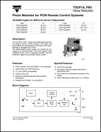 TSOP1830PM1 datasheet: Photo module for PCM remote control systems, 30kHz TSOP1830PM1