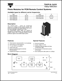 TSOP1833QJ3V datasheet: Photo module for PCM remote control systems, 33kHz TSOP1833QJ3V