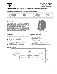 TSOP1836RF3V datasheet: Photo module for PCM remote control systems, 36kHz TSOP1836RF3V