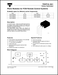 TSOP1836SA1 datasheet: Photo module for PCM remote control systems, 36kHz TSOP1836SA1