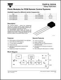 TSOP1830SS3VA datasheet: Photo module for PCM remote control systems, 30kHz TSOP1830SS3VA