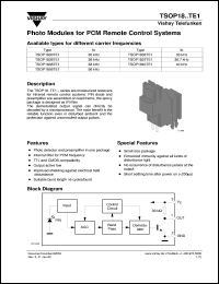 TSOP1830TE1 datasheet: Photo module for PCM remote control systems, 30kHz TSOP1830TE1