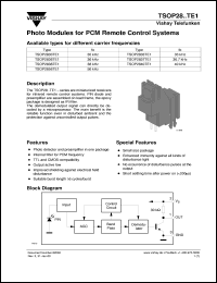 TSOP2833TE1 datasheet: Photo module for PCM remote control systems, 33kHz TSOP2833TE1
