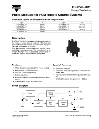 TSOP2830UH1 datasheet: Photo module for PCM remote control systems, 30kHz TSOP2830UH1