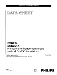 BSN254 datasheet: N-channel enhancement mode vertical D-MOS transistors BSN254