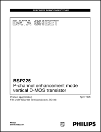BSP225 datasheet: P-channel enhancement mode vertical D-MOS transistor BSP225