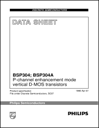 BSP304A datasheet: P-channel enhancement mode vertical D-MOS transistors BSP304A