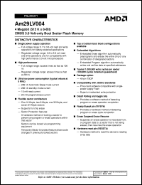 AM29LV004B-90REEB datasheet: 4 megabit CMOS 3.0 volt-only, boot sector flash memory AM29LV004B-90REEB