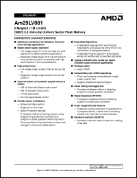 AM29LV081-90RECB datasheet: 8 megabit CMOS 3.0 volt-only, uniform sector flash memory AM29LV081-90RECB