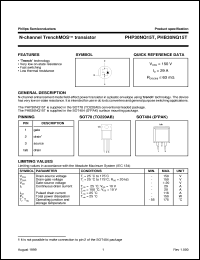 PHB30NQ15T datasheet: N-channel TrenchMOS transistor PHB30NQ15T