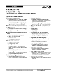 AM29LV017B-80REIB datasheet: 16 megabit CMOS 3.0 volt-only, uniform sector flash memory AM29LV017B-80REIB