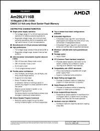 AM29LV116BB-80RFEB datasheet: 16 megabit CMOS 3.0 volt-only, boot sector flash memory AM29LV116BB-80RFEB