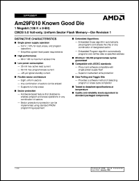 AM29F010B-90DWE1 datasheet: 1 megabit CMOS 5.0 volt-only, uniform sector flash memory- die revision 1 AM29F010B-90DWE1