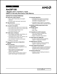 AM29F100T-70ECB datasheet: 1 megabit CMOS 5.0 volt-only, boot sector flash memory AM29F100T-70ECB