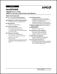 AM29F040B-55PI datasheet: 4 megabit CMOS 5.0 volt-only, uniform sector flash memory AM29F040B-55PI