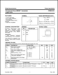 PHN1015 datasheet: N-channel TrenchMOS(TM) transistor Logic level PHN1015