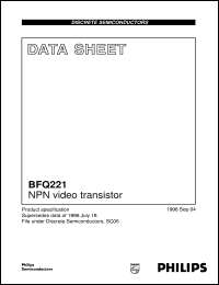 BFQ221 datasheet: NPN video transistor BFQ221